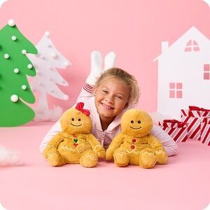 Warmies lavender smell Plush Gingerbread Dolls with Red Bow